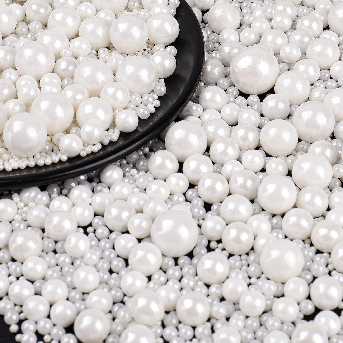 White Pearl Sprinkles For Cake Decorating  Pearl Sprinkles In Mix Sizes 130G/4.6Oz  Baking Cupcakes  Donuts  Macarons Baking Toppings  Wedding Celebration Birthday Party Supplies