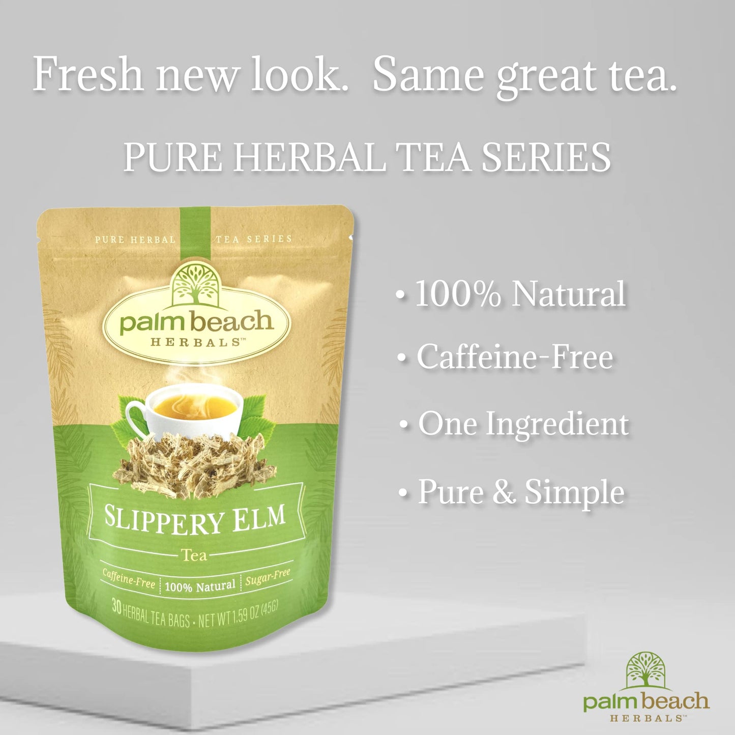 Palm Beach Medicinal Herbs Slippery Elm Tea - Herbal Tea, 30 Count