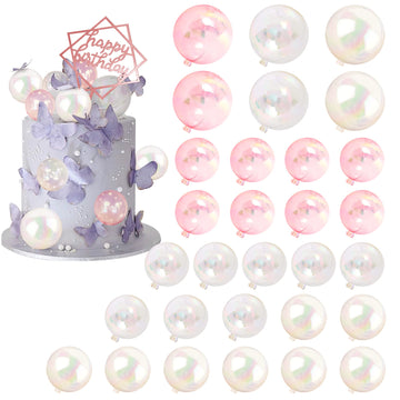 31 PcS Mini colorful Balls cake Topper DIY cake Insert Topper Artificial Dried Flowers cake Decorations for Wedding Anniversary