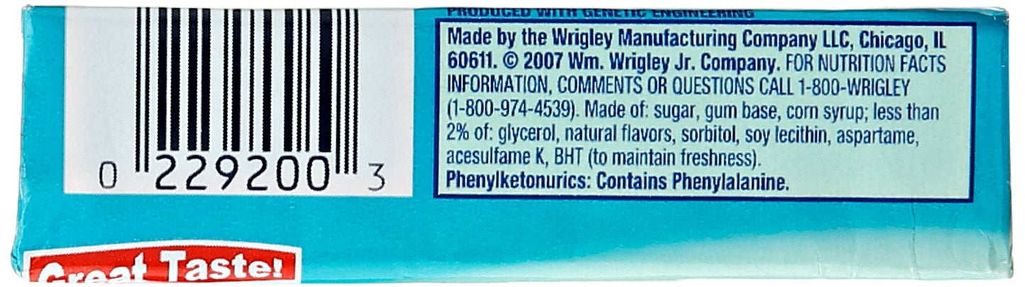 Wrigleys Freedent Gum Plen T Packs, Spearmint, 15 ct