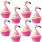 Rsstarxi Flamingo Cupcake Toppers - 40 Pack, Tropical Aloha Summer Design, Paper, 2.6 x 5.3 inches, Ideal for Luau Party Decorations