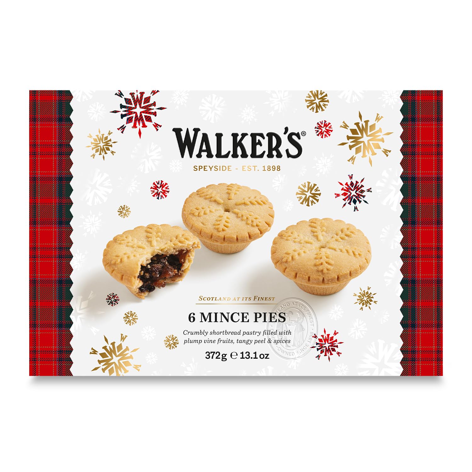 Walkers Mince Pies - 6 Count (Pack Of 3) - Luxury Holiday Treats And Dessert From Scotland, Suitable For Vegetarians
