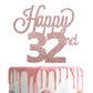 Lingteer Happy 32Nd Birthday Cake Topper - Cheers To 32Nd Birthday 32 Years Old Birthday Party Cake Decorations Sign.