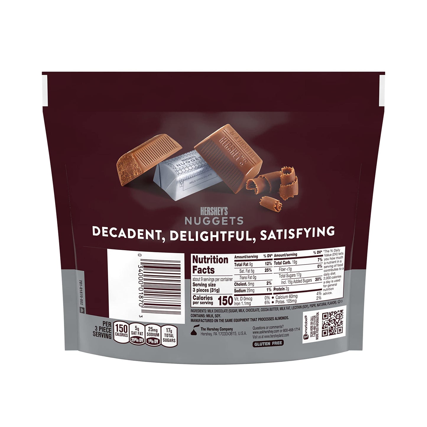 HERSHEYS NUGGETS Milk Chocolate Candy Share Pack  10.2 Oz