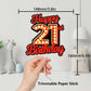Happy 21St Birthday Cake Topper Fluorescent Flashing Night Out Hen Movie Nightclub Theme Decor Supplies Woman Man Happy Birthday