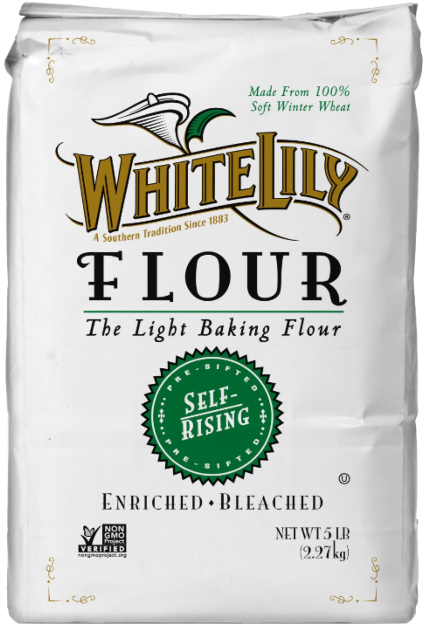 White Lily Non-Gmo Self-Rising Flour, 5 Lb Bag (Pack Of 2)