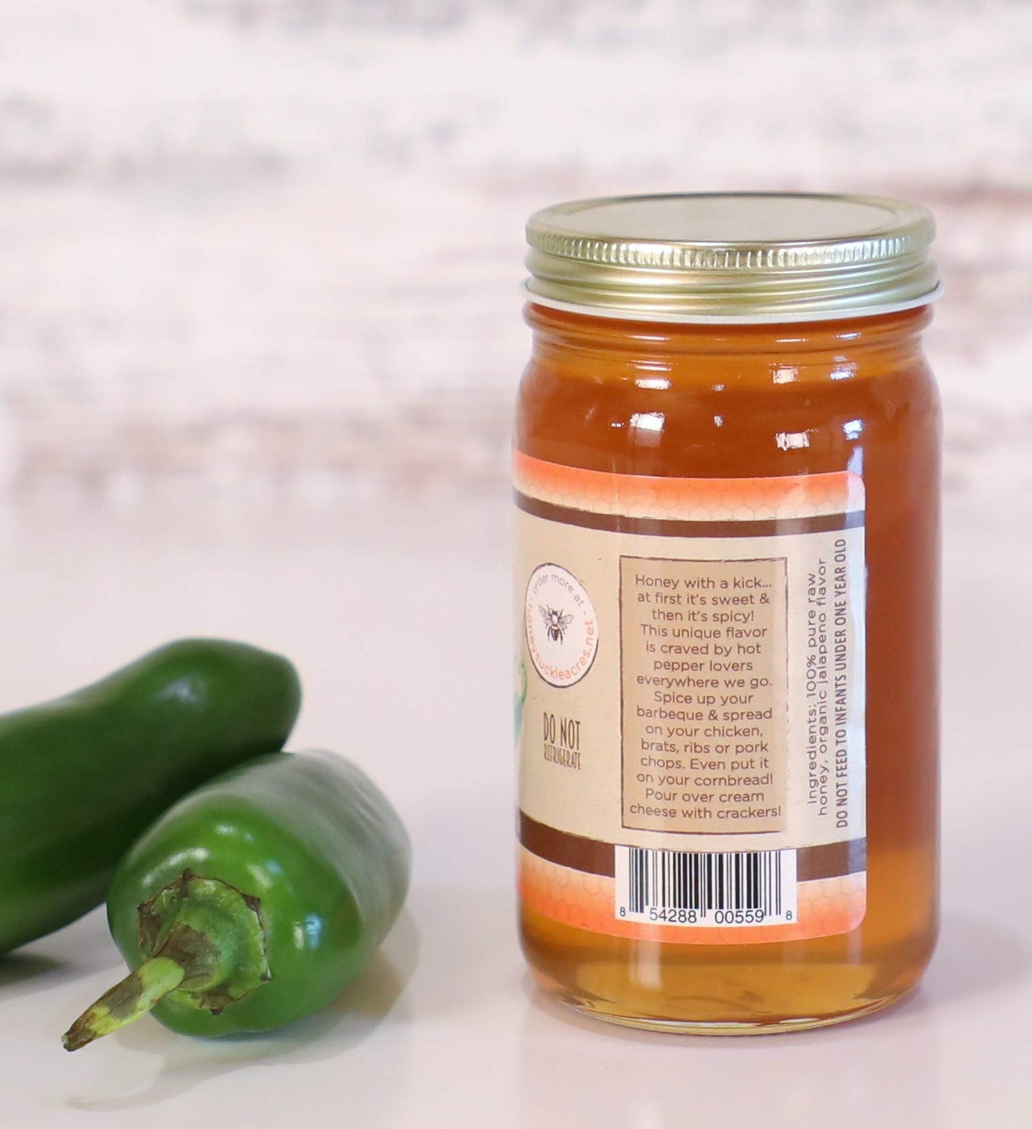 Jalapeno Honey - Organically Flavored - Glass Jar (Net Wt 11 Oz)