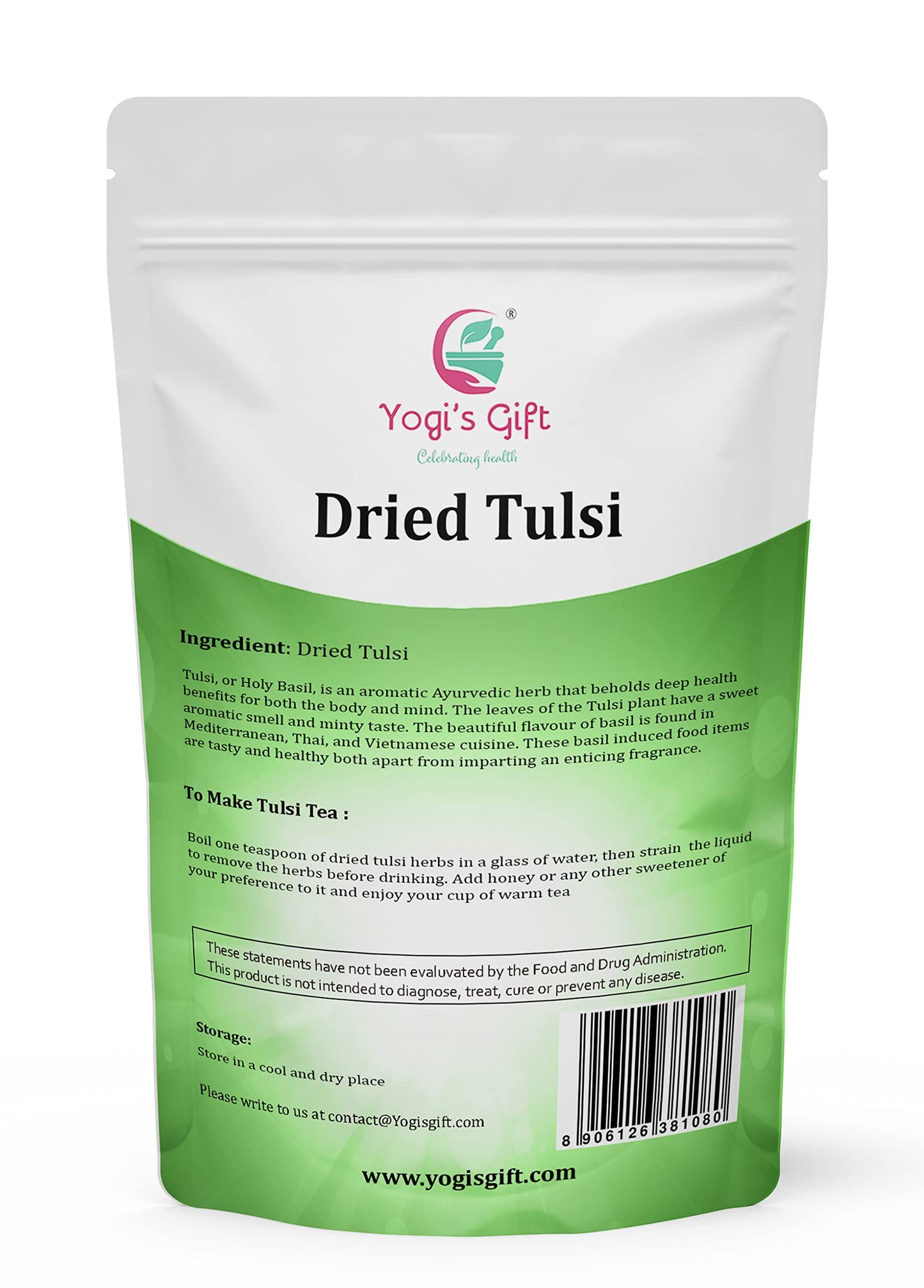 Dried Tulsi | Holy Basil Leaf Tea 1 Lb | Relaxing And Calming Tea | 100% Natural | By Yogi'S Gift
