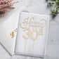 Lingteer Happy 30Th Birthday Gold Rhinestone Cake Topper - Cheers To 30Th Birthday Thirty Years Old Anniversary Party Cake Cente