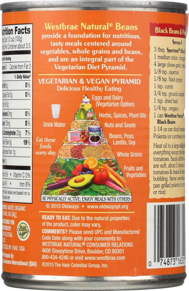 Westbrae Foods Black Beans Fat Free (12X15 Oz)