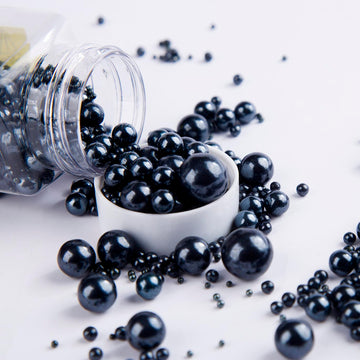 Sentovac Edible Black Pearl Sugar Sprinkles 4.23Oz/ 120G Edible Candy Pearls For Decorating | Edible Cake Cupcake Sprinkles For Christmas | Cake Topper Decorations