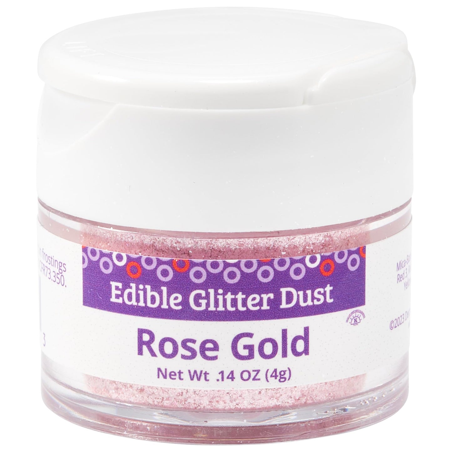 DecoPac Edible Glitter Dust | Rose Gold | Edible Sparkle Powder For Cake Decorating, Cakes, Cupcakes, Cookies, and Donuts - 4g