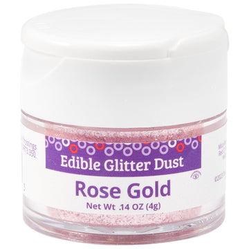 DecoPac Edible Glitter Dust | Rose Gold | Edible Sparkle Powder For Cake Decorating, Cakes, Cupcakes, Cookies, and Donuts - 4g