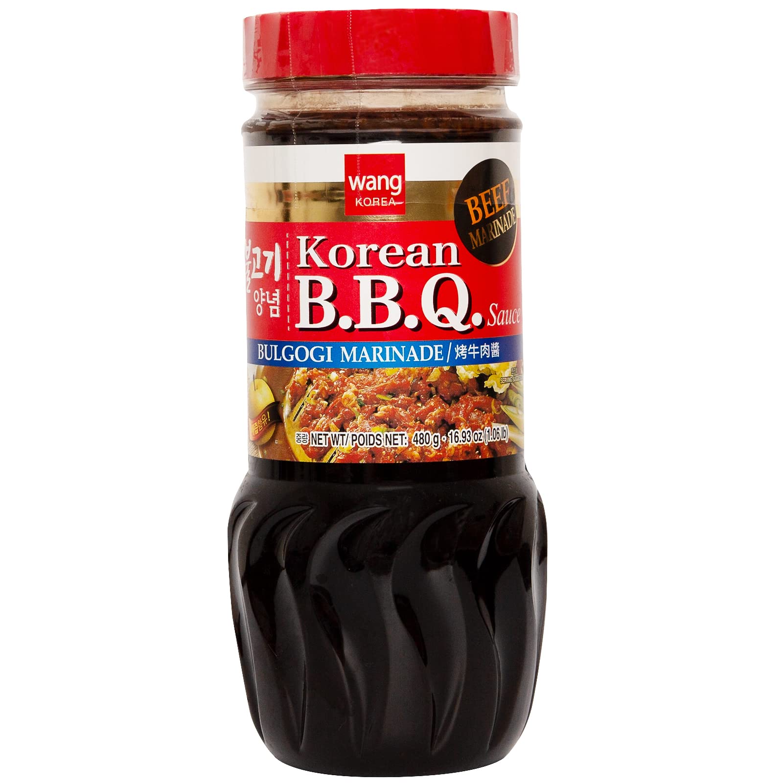 Wang Bulgogi Marinade, Korean BBQ Sauce, 16.93 Ounce, Sweet and Easy to Cook