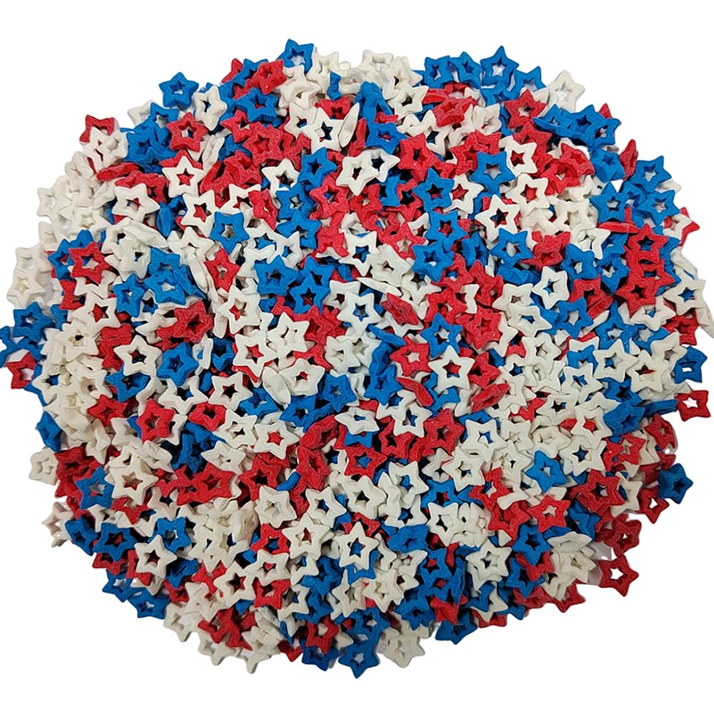 Homankit Patriotic Sprinkles Fourth Of July Red White And Blue Edible Star Sprinkles For Baking Cake Cupcake Toppers Cookie Donu