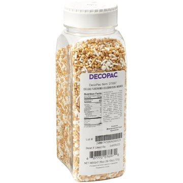 Decopac Gold Celebration Wishes Fusion Mix Candy Sprinkles, 26Oz, Fancy Festive Sprinkles In Handheld Container, Edible Sprinkles For Celebration Cakes, Cupcakes, Cookies And Donuts For Christmas