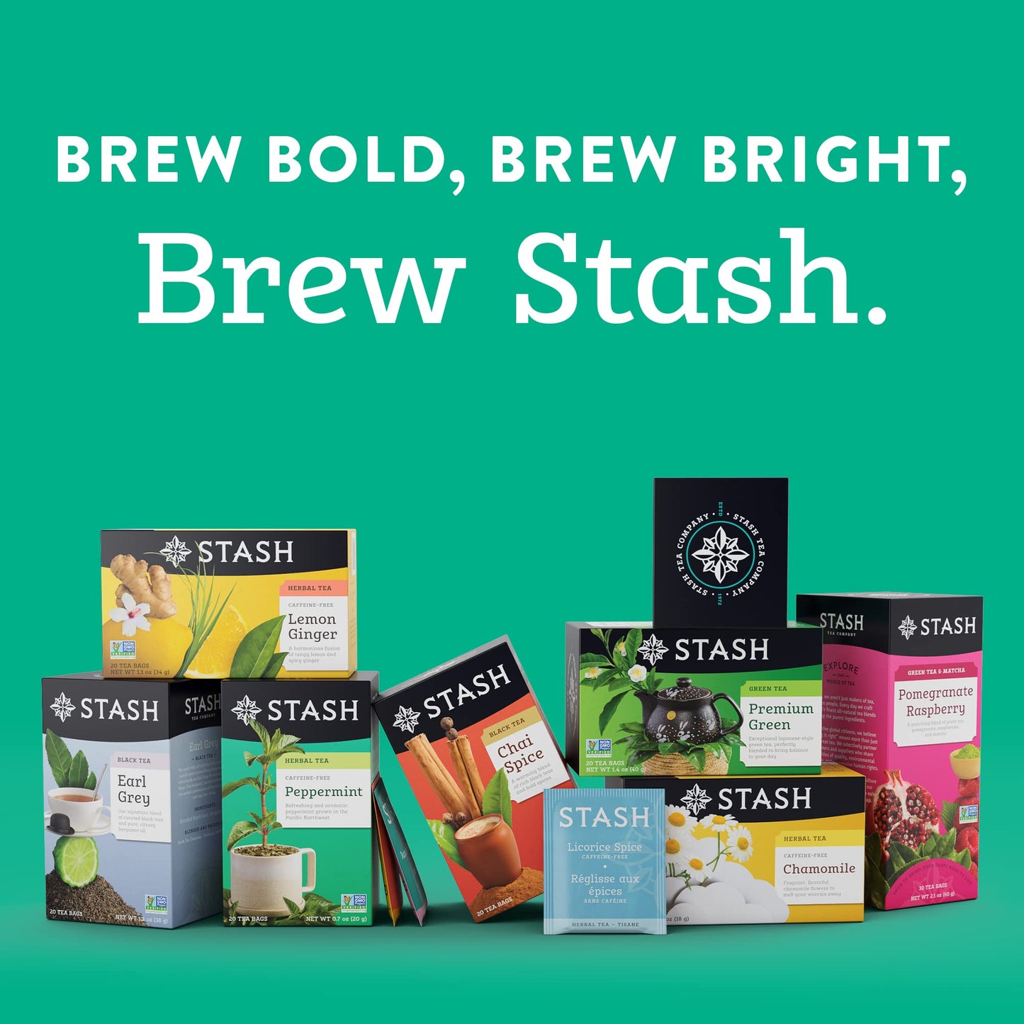 Stash Peppermint Herbal Tea, 30 Tea Bags per Box, 6 Boxes (180 Total)