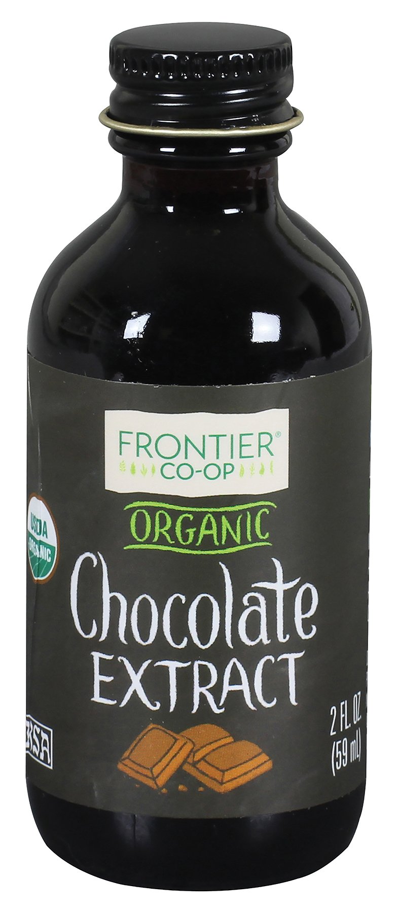 Frontier Co-Op Organic Chocolate Extract, 2 Ounce Glass Jar, Warm Flavor For Desserts, Cheesecake, Coffee And Smoothies