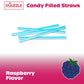 Douzzle Dibbitz Raspberry, Candy Filled Straw Sticks (14 Count, Pack Of 1) Individually Wrapped Candies, Birthday Party Favors,