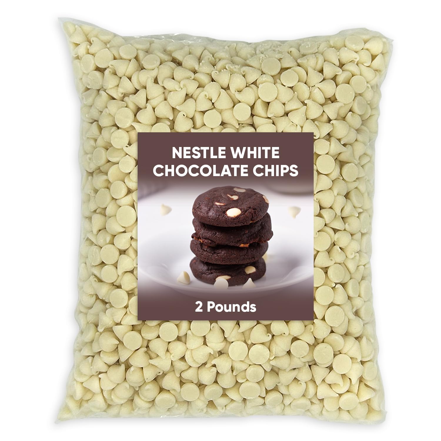 White Chocolate Baking Chips 2 Pounds - Gluten Free Chocolate Chips, White Chocolate Chips for Baking, Perfect for Cookies and D