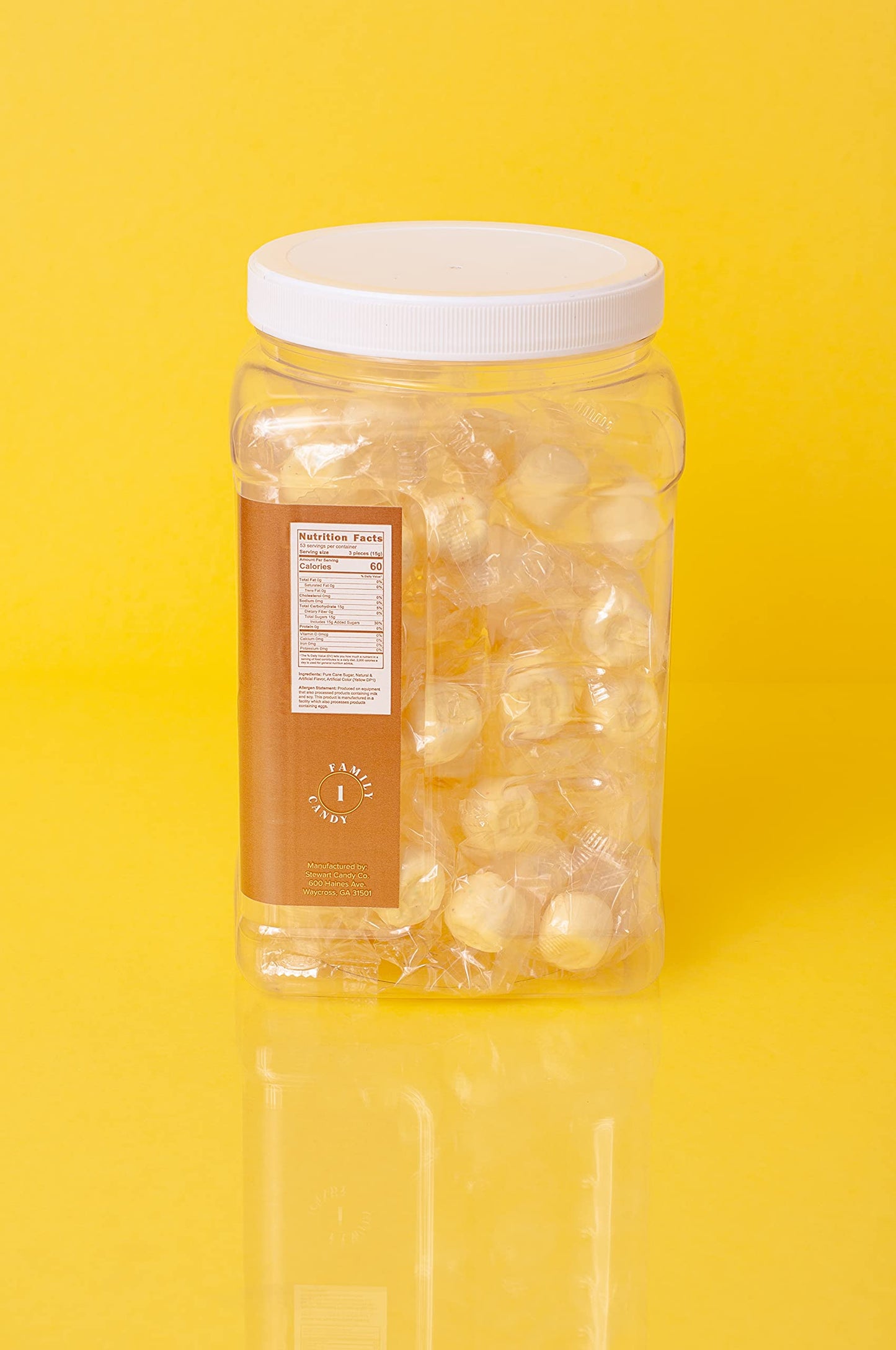 Papa'S Puffs Banana Pudding Flavored Pure Sugar Candy - Individually Wrapped In Resealable Tub - Fat-Free, Gluten-Free, Choleste