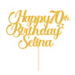 EDSG Personalized Birthday Cake Topper - Double-Sided Glitter, Customizable Name & Age, Gold Plastic Decoration