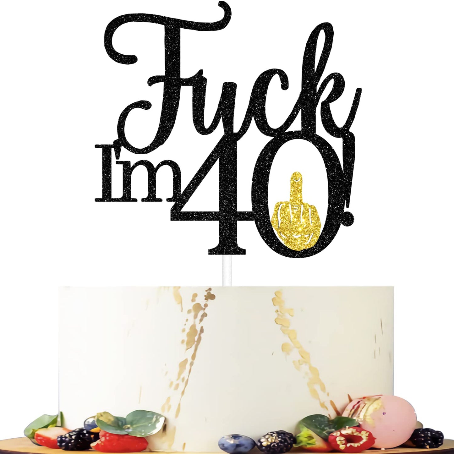 40Th Birthday Cake Topper, Hello 40,Fabulous Forty Years Birthday Cake D  Cor, Cheers To Dirty 40Th Birthday Anniversary Party D
