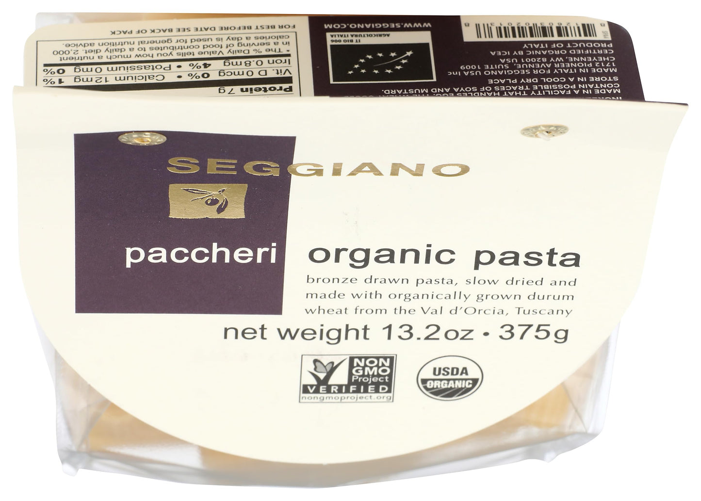 Seggiano, Paccheri Organic Pasta, 13.2 Oz