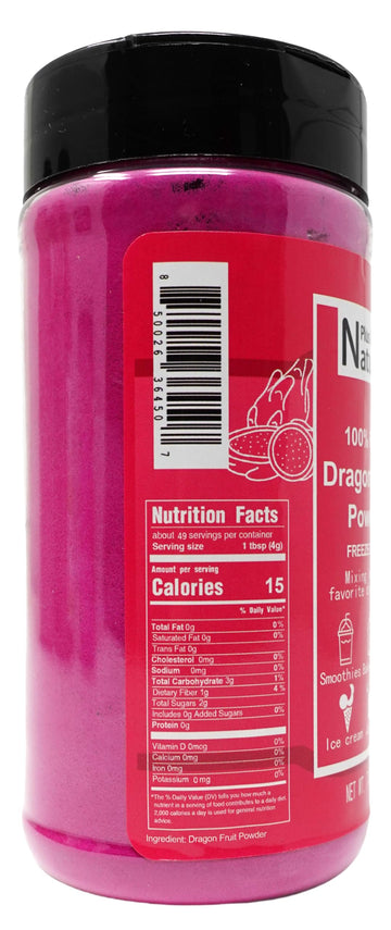 Npg Freeze Dried Red Dragon Fruit Juice Powder 7 Ounces, Dehydrated Fresh Dragonfruit Pitaya Powder For Food Coloring, Baking, P