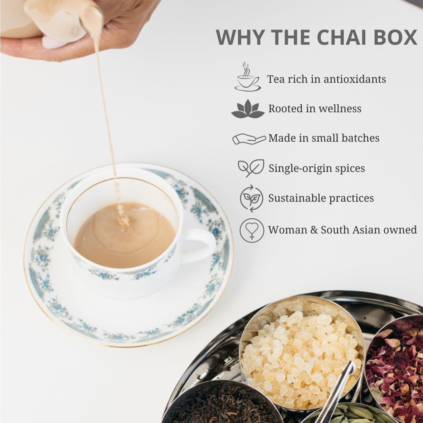 The Chai Box - Sweetened Chai Tea Concentrate - Vegan, Gluten Free, All Natural Ingredients, Black Tea, W/Cinnamon & Cardamom -
