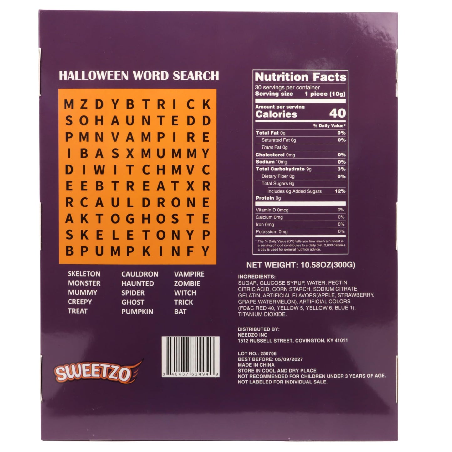 Halloween Candy Advent Calendar 2025, 30 Day Countdown, Individually Wrapped Gummies, 10.58 Ounces