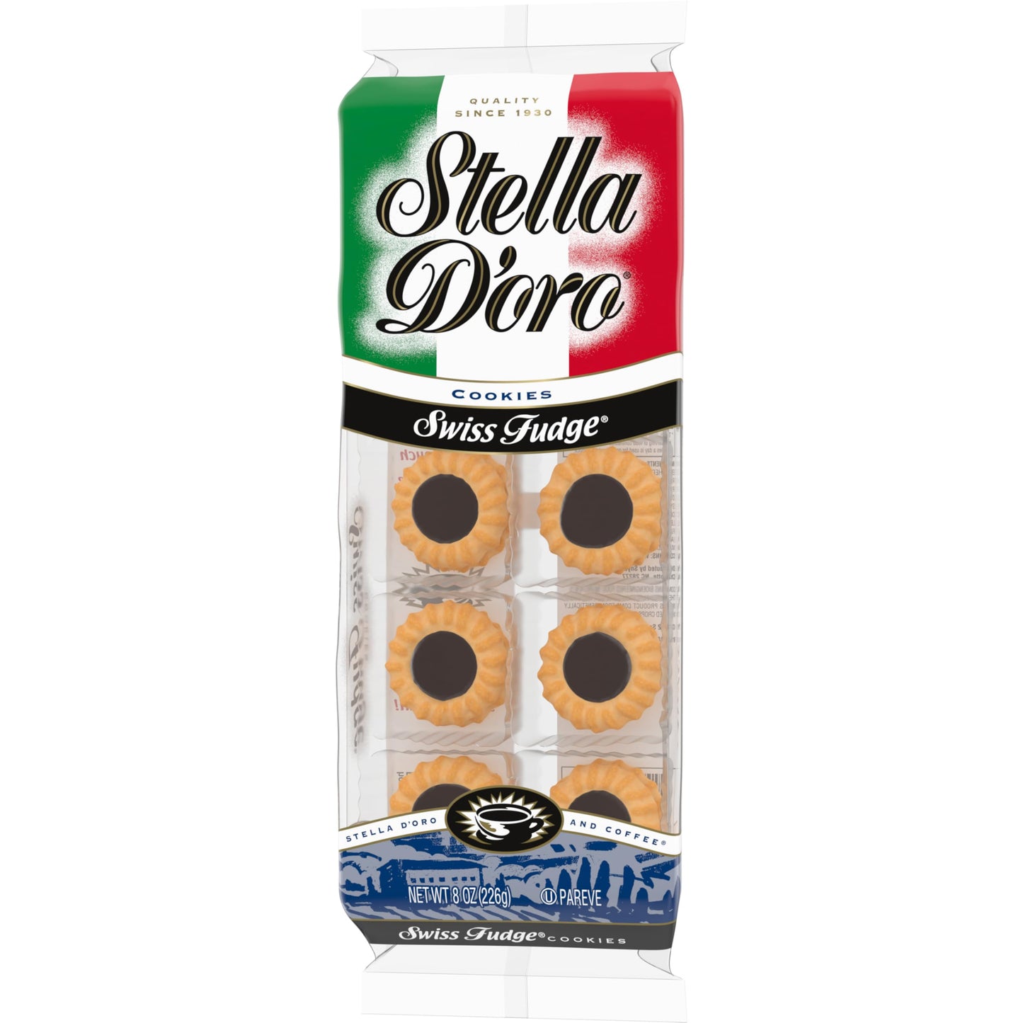 Stella Doro Cookies, Swiss Fudge, 8 Oz (Pack of 4)