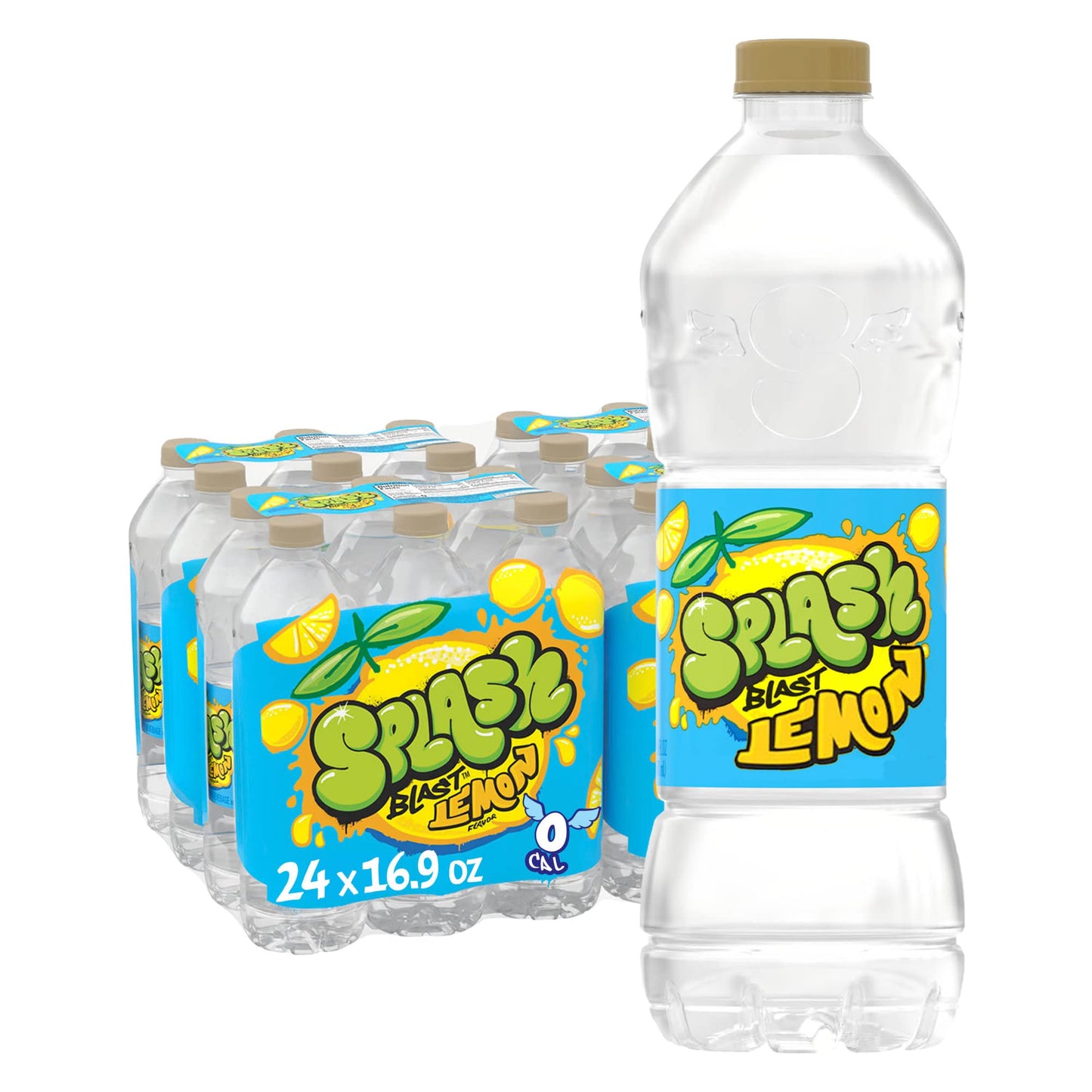 SPLASH BLAST Splash Refresher Lemon Flavor Water Beverage, 16.9 Fl Oz Bottles, 24 Count