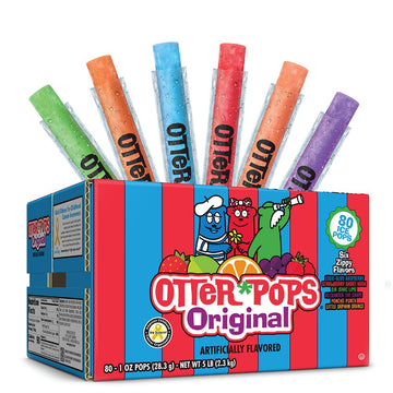 Otter Pops Freezer Bars, Fat Free Ice Pops, Original Flavors (80Ct - 1Oz Bars)