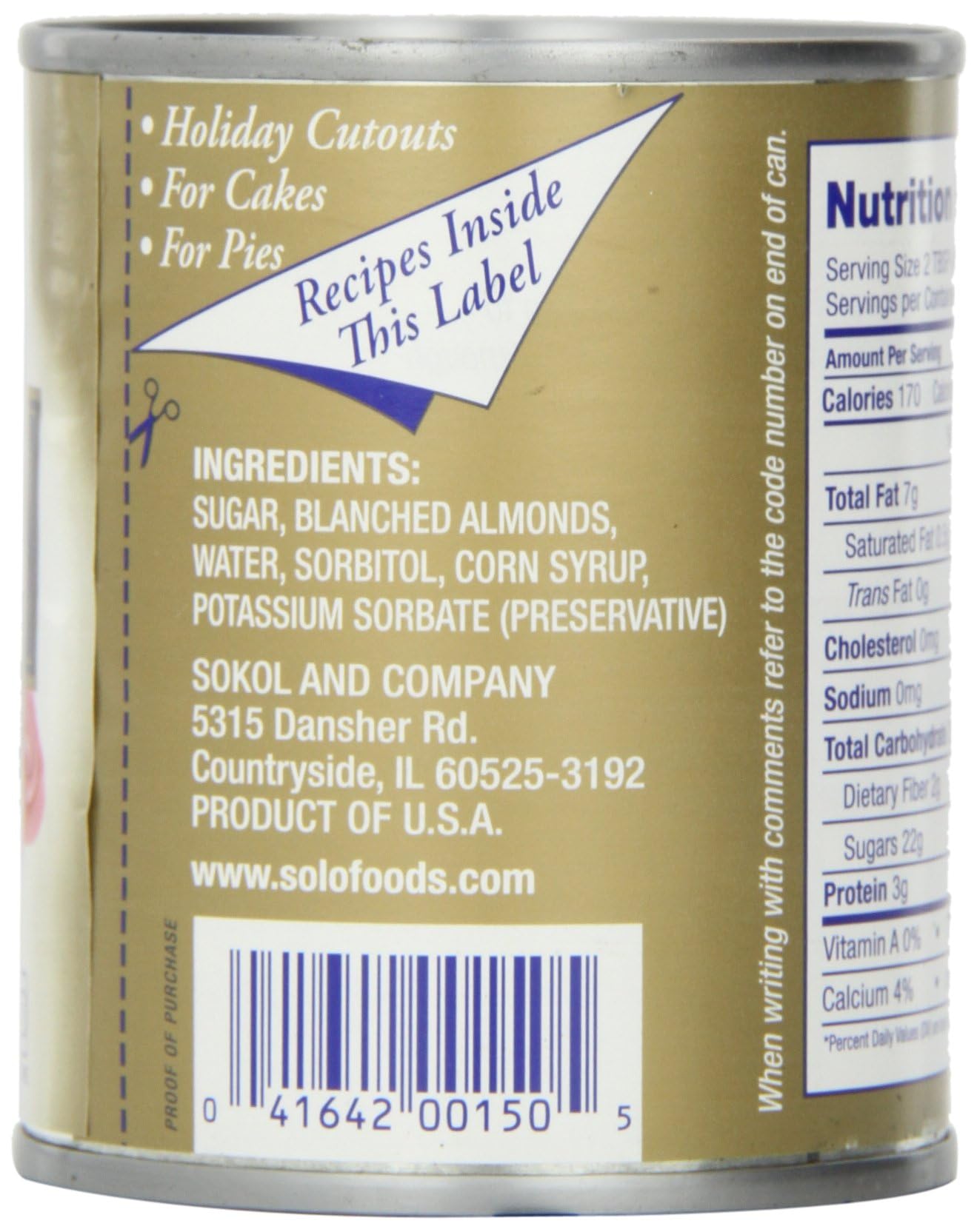 Solo Paste Marzipan, 8 oz