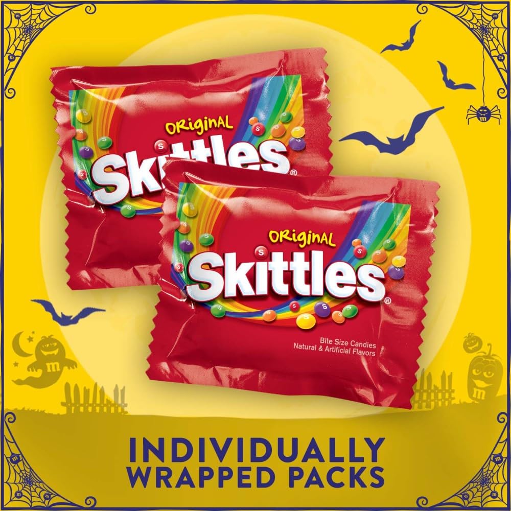 Skittles Original Chewy Candy Fun Size Halloween Candy, 10.72 Oz