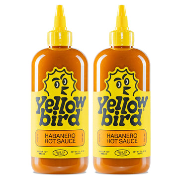 Yellowbird Classic Habanero Hot Sauce 19.6 oz. Tabletop Size (Medium Hot | 2 Bottles | Made in Texas)