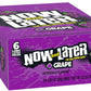 Now & Later Original Taffy Chews Candy, Grape, 6 Count, 0.93 Ounce Bar, Pack Of 24