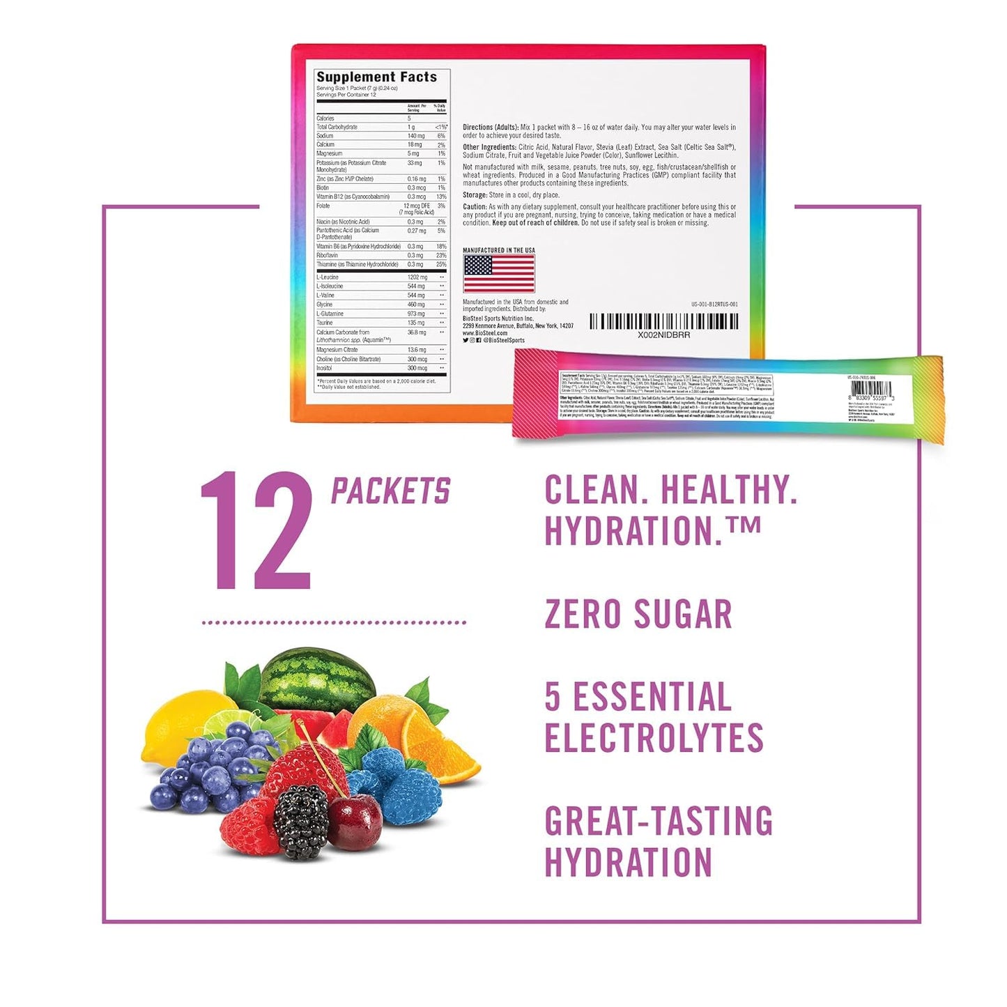 Biosteel - Elctrlyt Drink Mx Rainbow - 1 Each 1-16 Ct(D0102H54Av8)