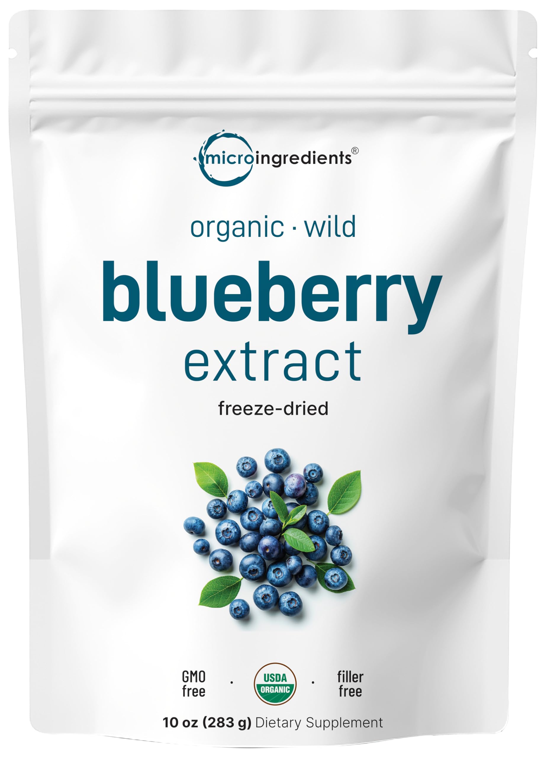 Organic Blueberry Extract Powder, 10oz | 100% Natural Fruit Powder | Freeze-Dried Wild Blueberries Source | No Sugar & Additives