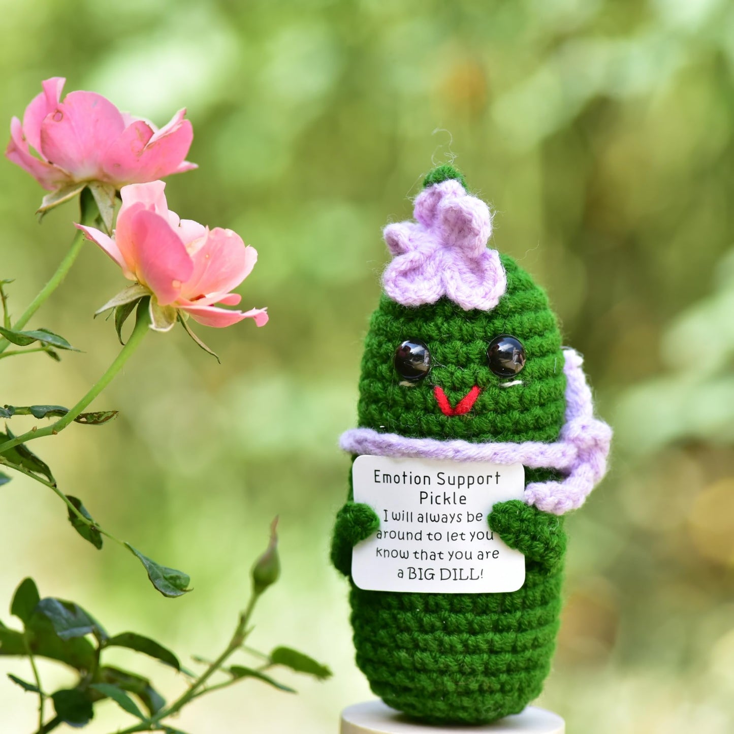 Kalawalk Funny Crochet Pickles 1 Pcs With Affirmations Cards For Inspirational Novelty Good Luck Gifts And Party Decorations(Kk-Ckd04-Ppfw)