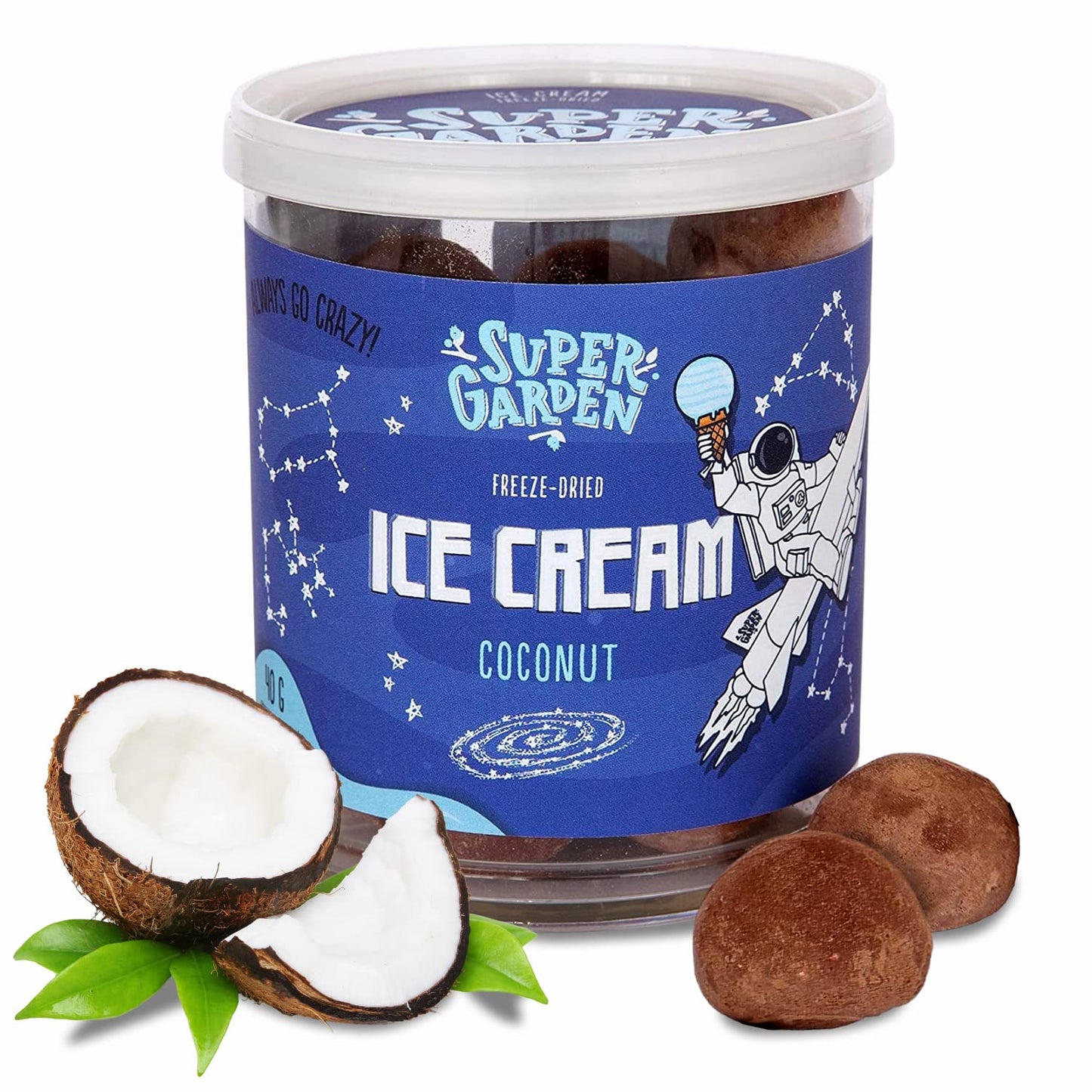 Super Garden Freeze Dried Ice Cream Coconut Flavor With Glaze | Super Crunchy And Delightful Freeze Dried Ice Cream Bites | No-M
