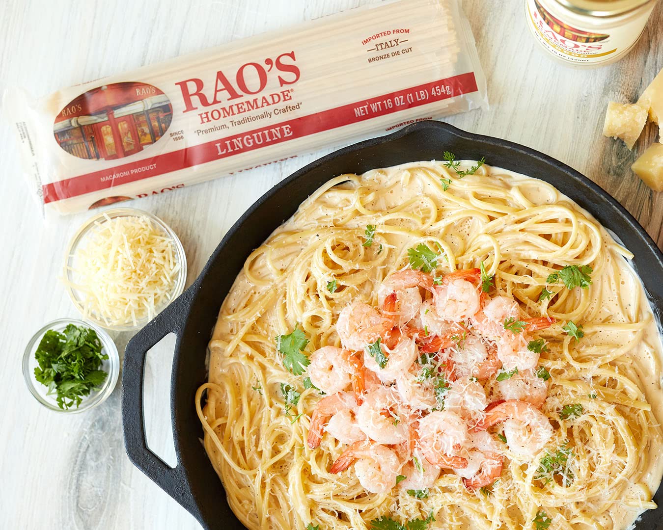 Raos Homemade Fettuccini Pasta 16Oz Traditionally Crafted Premium Quality From Durum Semolina Flour Traditional Bronze Die Cut I
