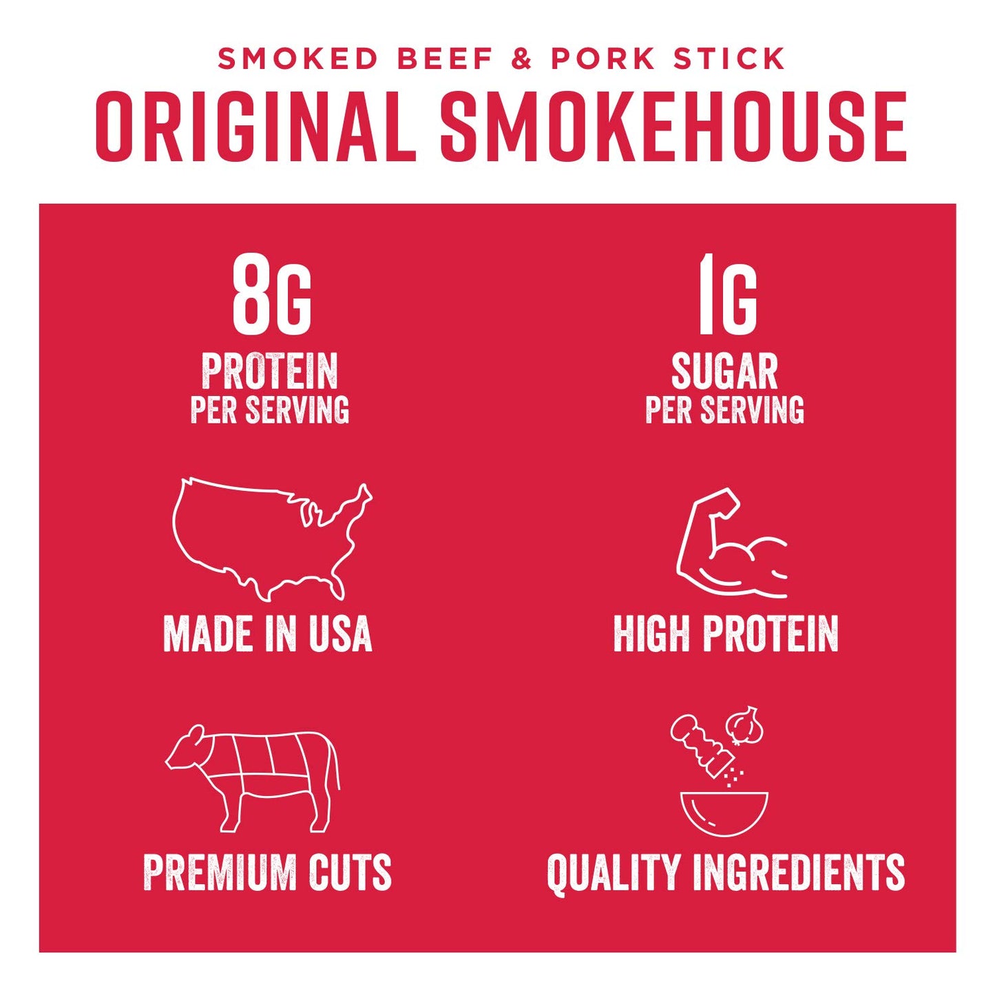 Chef'S Cut Beef & Pork Snack Sticks, Original Smokehouse, High Protein Meat Snack, Individually Wrapped, 8G Protein And 100 Calo