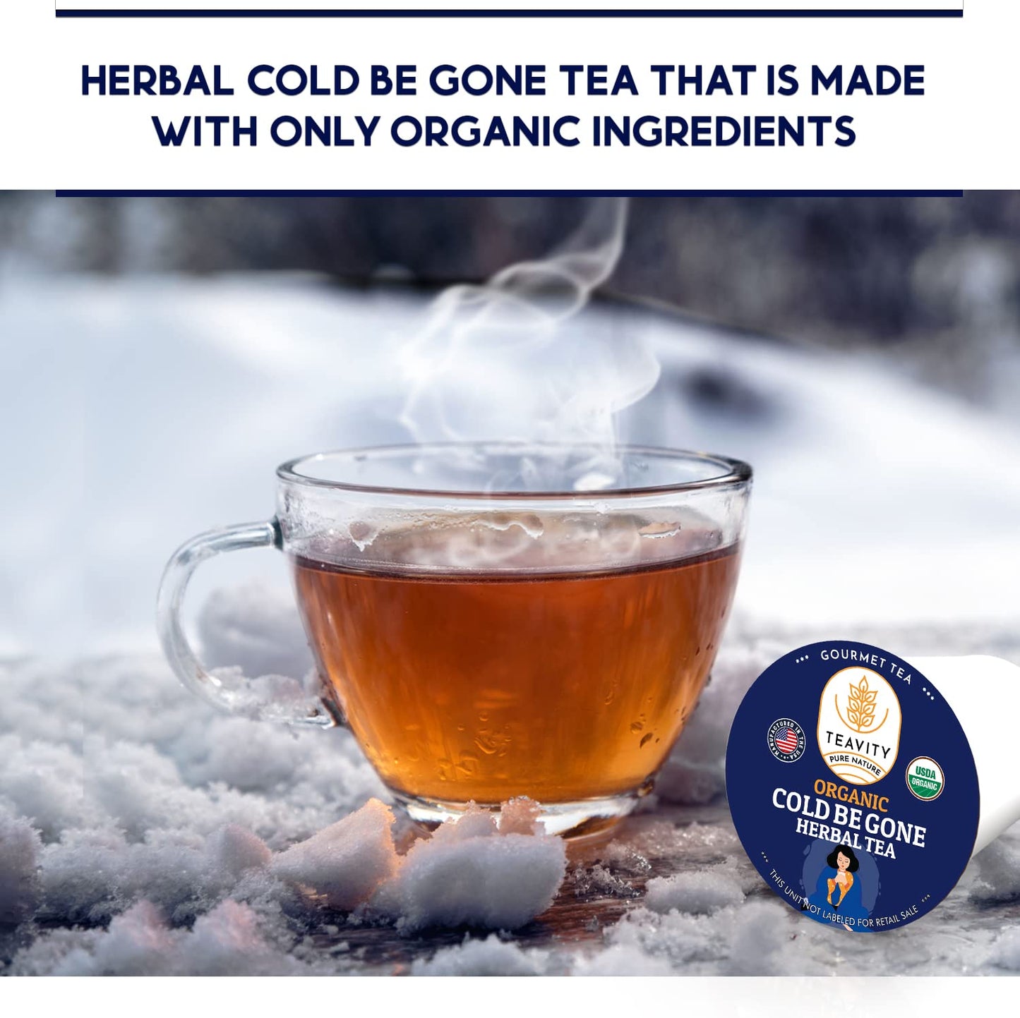 Teavity Organic Rooibos Tea Pods - Unsweetened Decaf with Lemon, Mint, Licorice - 12 Count for Keurig