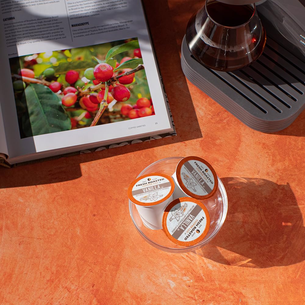 Fresh Roasted Coffee Decaf Vanilla Flavored Coffee Pods K-Cup Compatible 24 Count