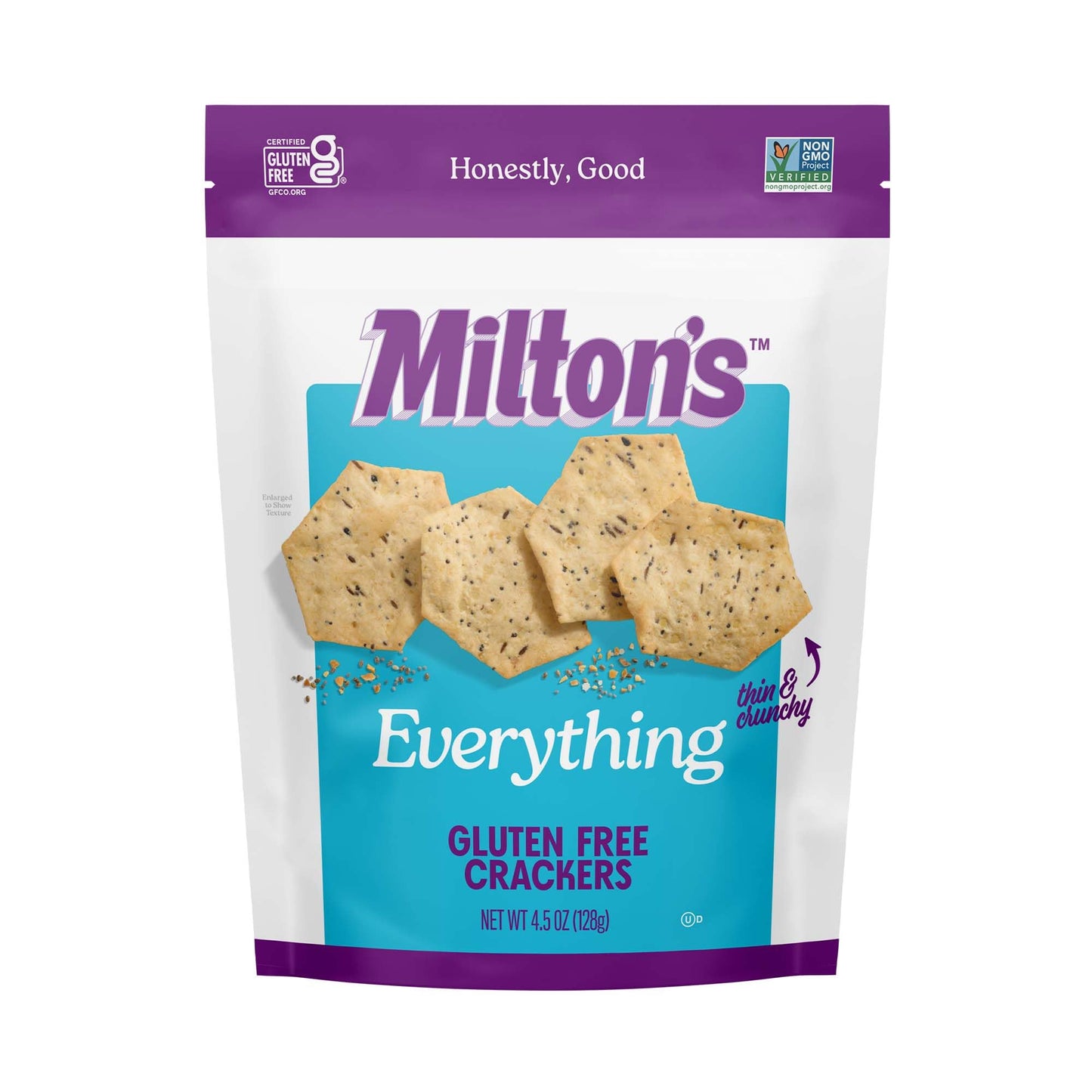 Miltons Gluten Free Crackers, Everything Bagel Inspired, Non-GMO, Kosher, 4.5 Oz