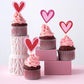 24Pcs Love Heart Cupcake Toppers For Valentine'S Day Decorations, Love Heart Valentine'S Day Cupcake Toppers For Wedding Bridal
