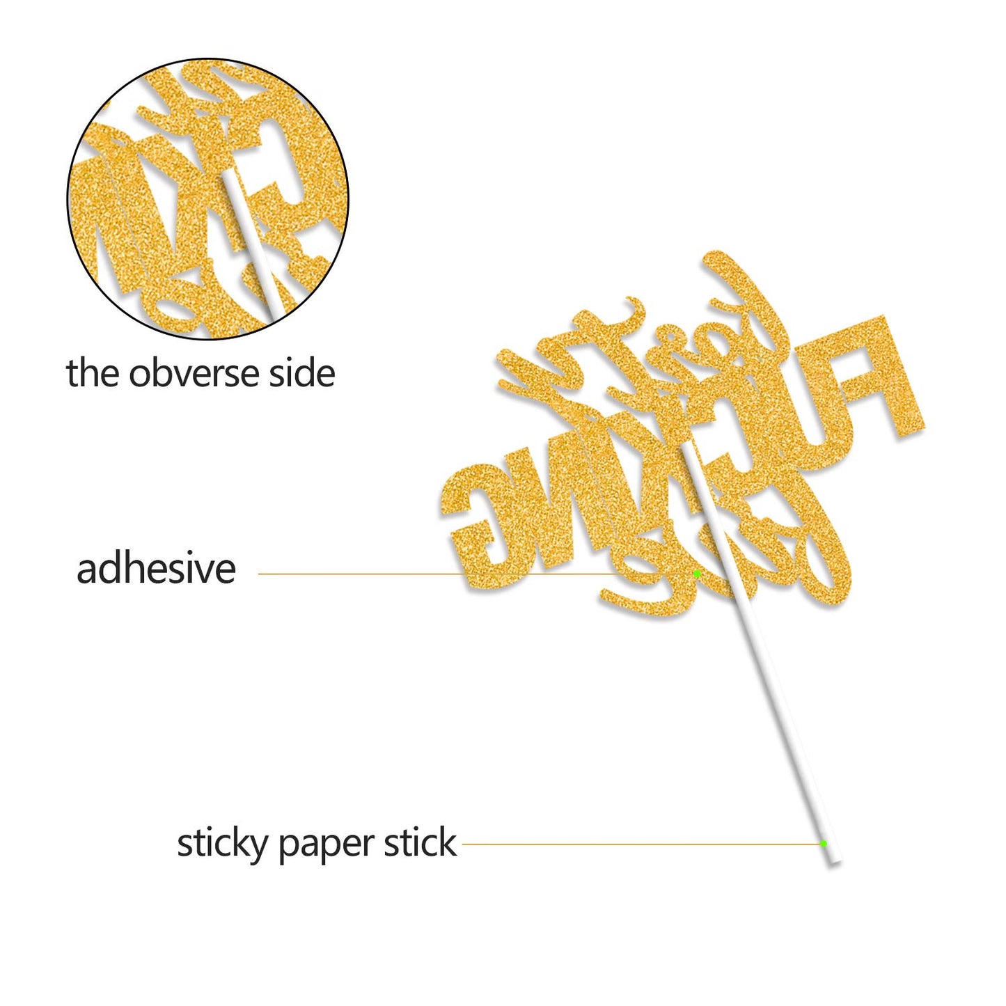 Forty Five Gold Glitter Cake Toppers 45 Years Old 45Th Birthday Anniversary Party Decorations Supplies