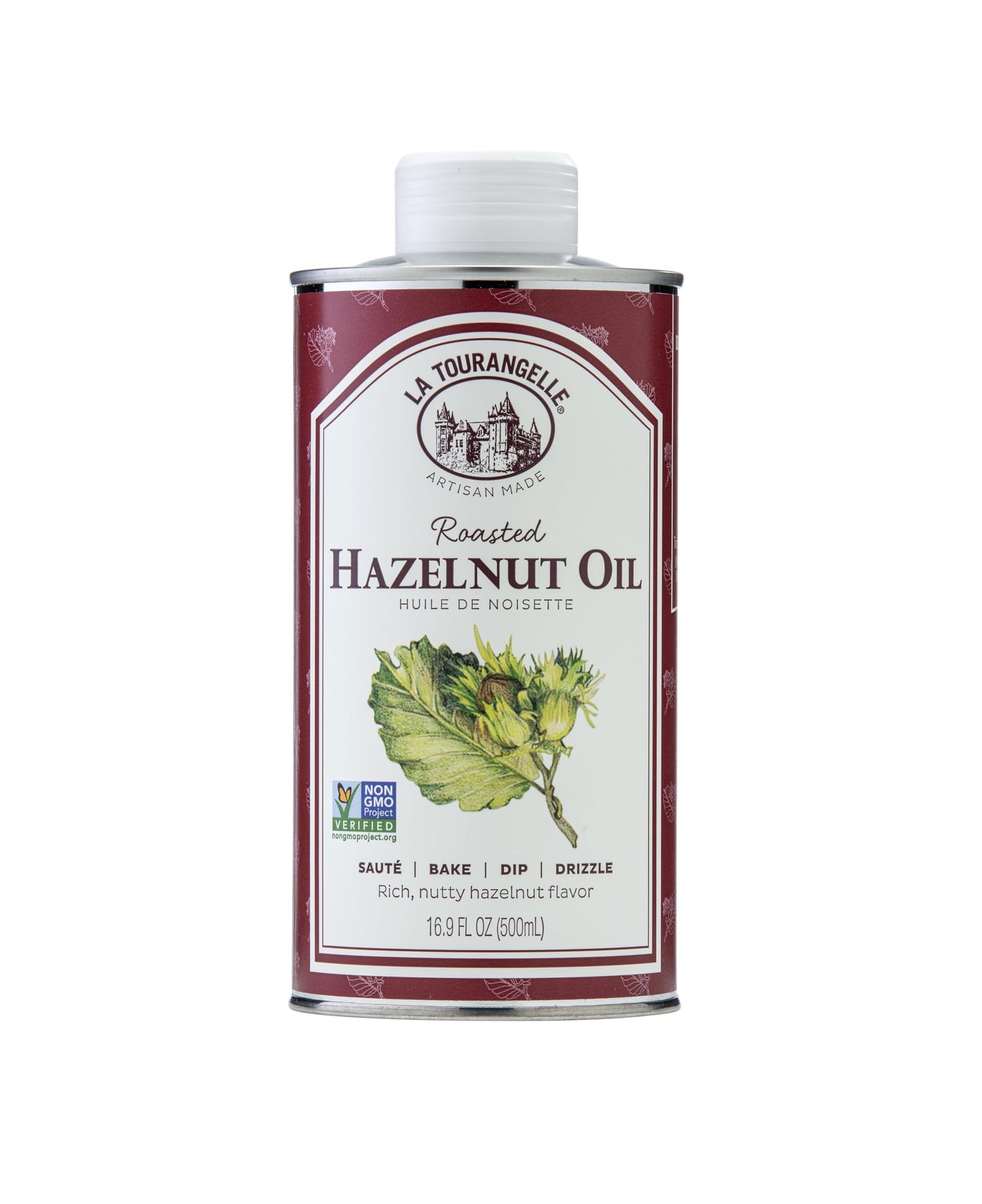 La Tourangelle Roasted Hazelnut Oil, High-Oleic Oil Great For Baking, Stir-Frying, And Vinaigrettes, 16.9 Fl Oz